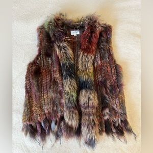 Multi-Color Adore Rabbit Fur Vest